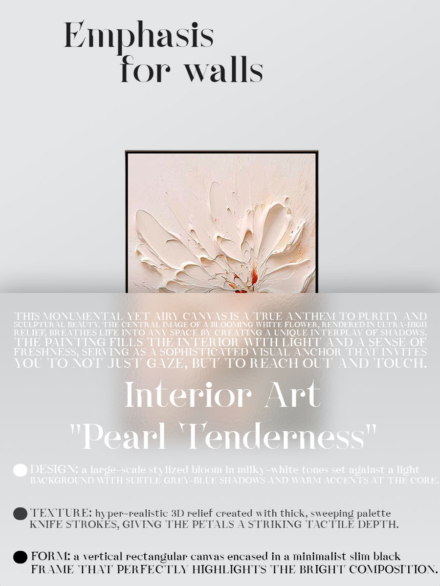 "Pearl Tenderness" Abstract Floral Art