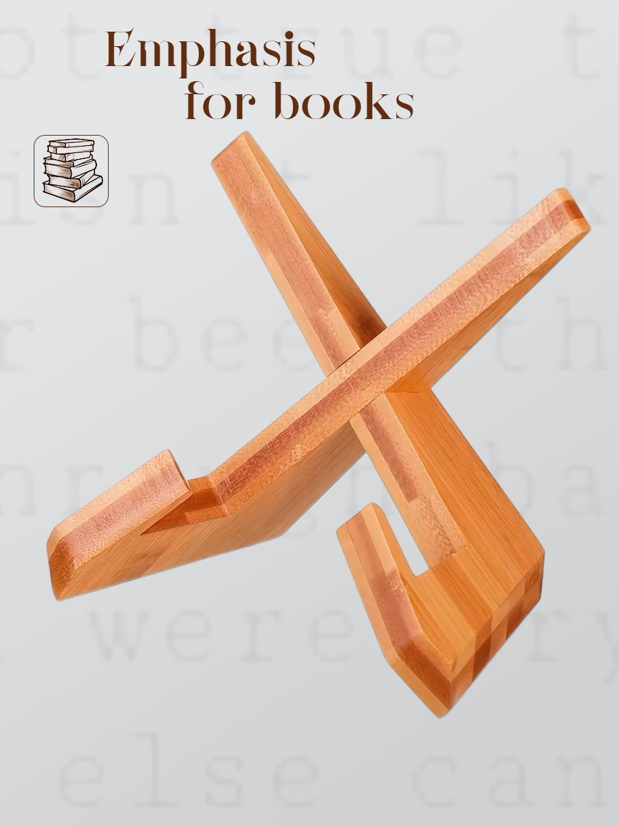 "Eco-Lite" Folding Wooden Book & Display Stand – Natural Bamboo