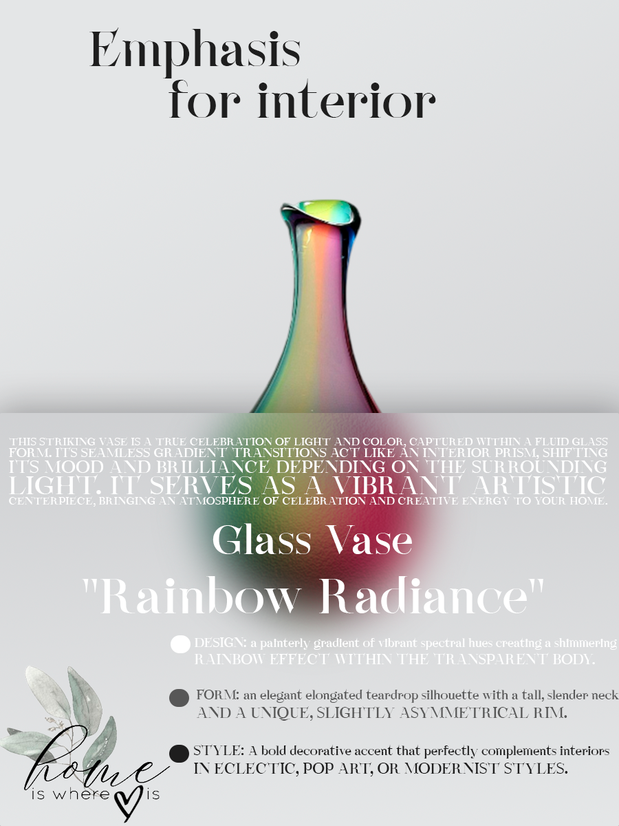 "Amber to Azure" Gradient Glass Vase