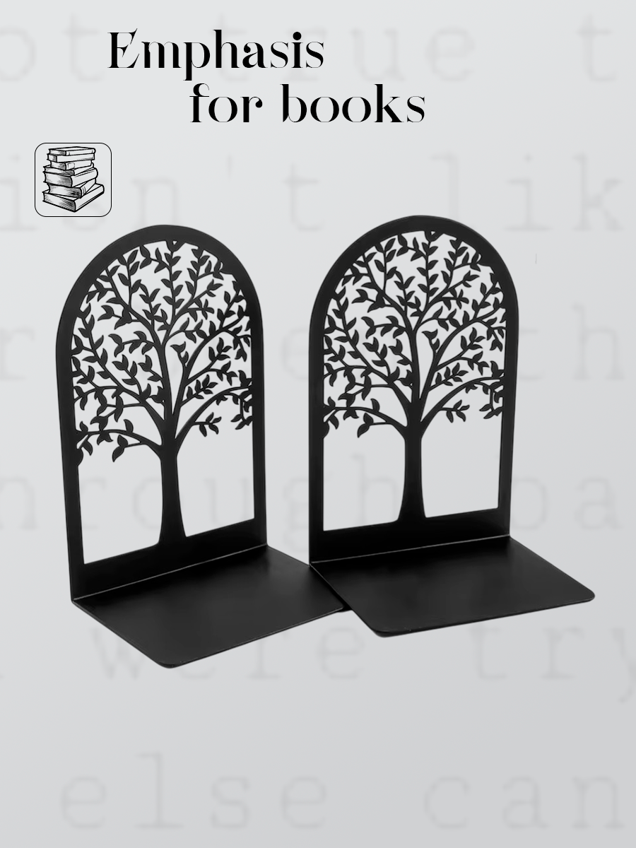 "Nature's Library" Tree & Birds Metal Bookends (Pair)