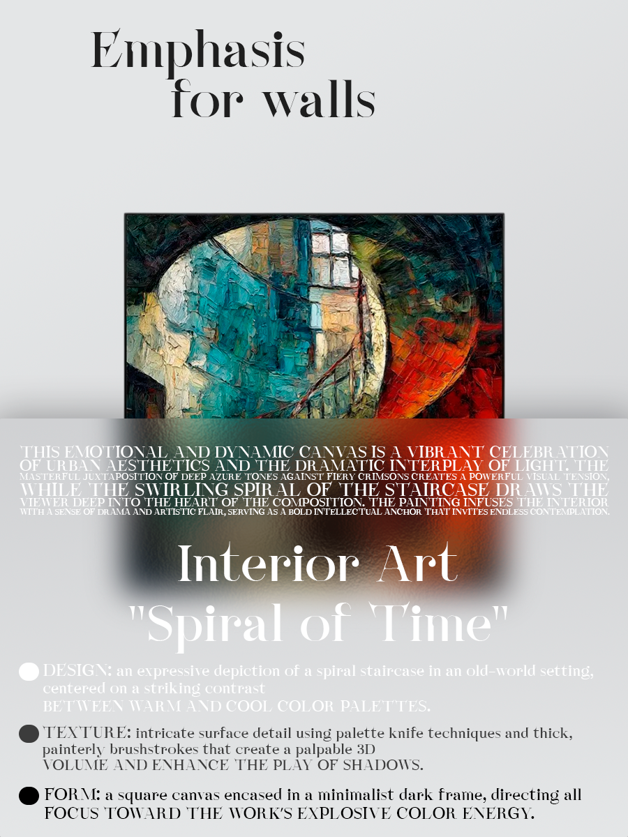 "Spiral of Time" Expressive Impressionist Canvas Art