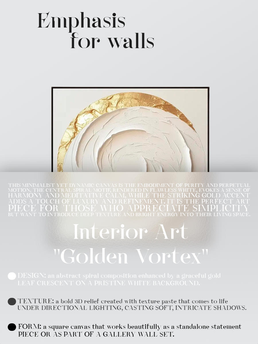 "Golden Harmony" Abstract Botanical Canvas Art — Textured Gold Leaf