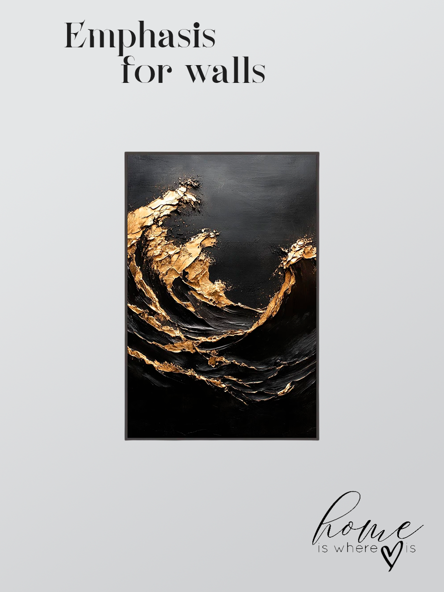 "Golden Tide" Abstract Canvas Art