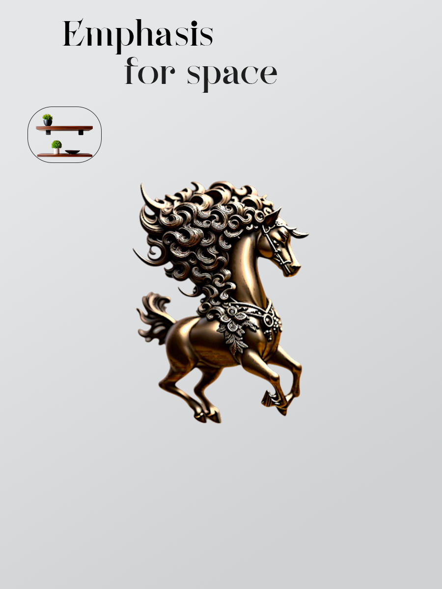 "Crested Neoclassical" Two-Tone Metal Horse Statuette