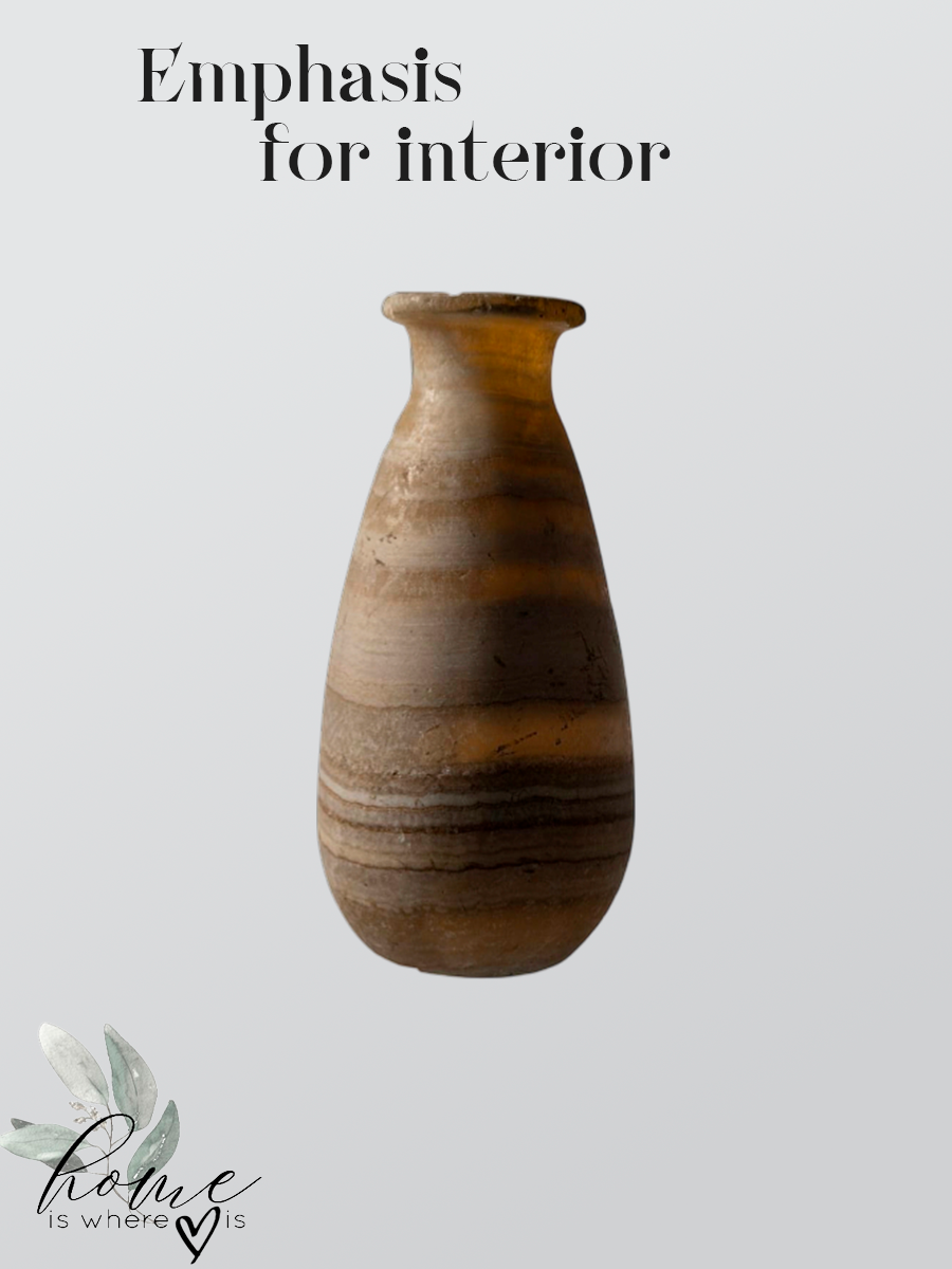 "Amber Bubble" Textured Glass Vase