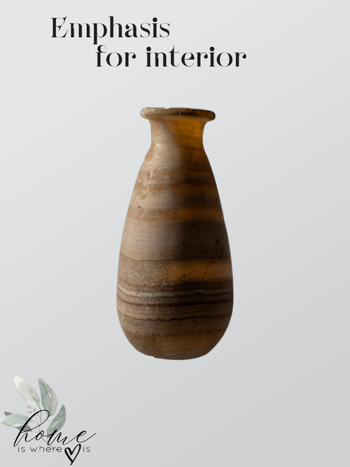 "Amber Bubble" Textured Glass Vase
