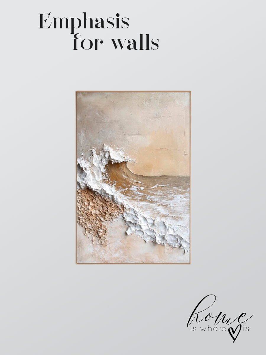 "Coastal Drift" Sculptural Abstract Canvas — 3D Textured Sea Wave Art