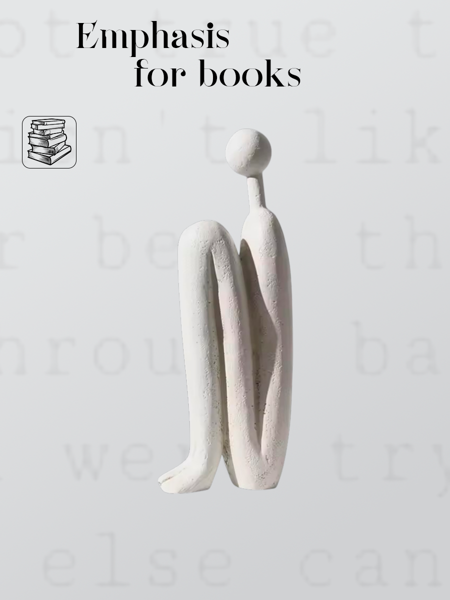 "The Pure Contemplator" Matte White Abstract Sculptural Bookend (Single Unit)