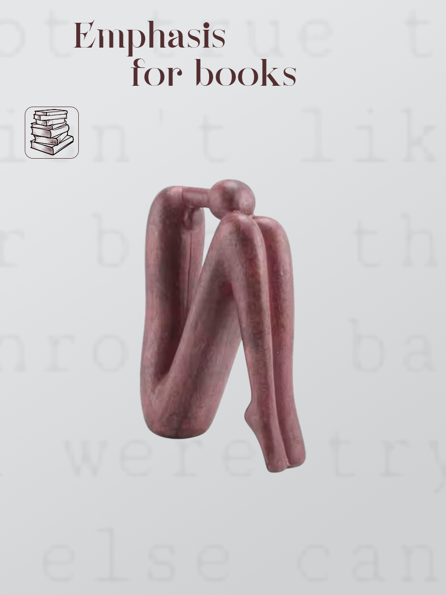 "The Silent Thinker" Abstract Sculptural Bookend – Aged Bronze Finish