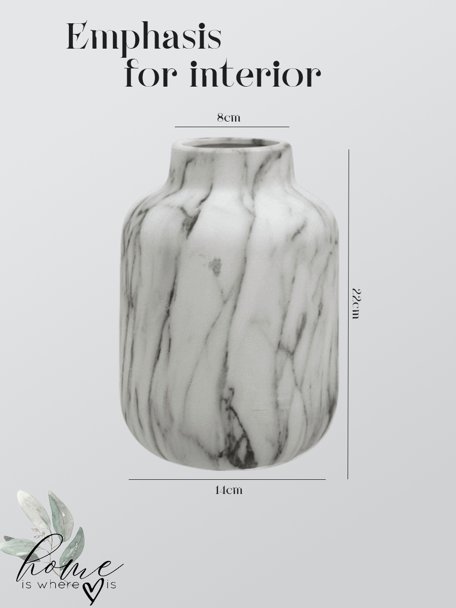 Grey Marble Ceramic Vase