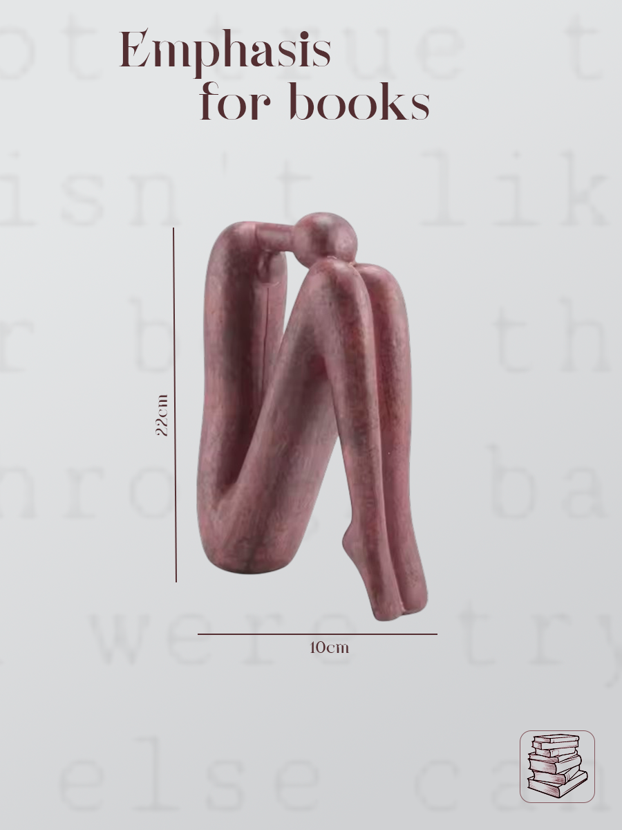 "The Silent Thinker" Abstract Sculptural Bookend – Aged Bronze Finish