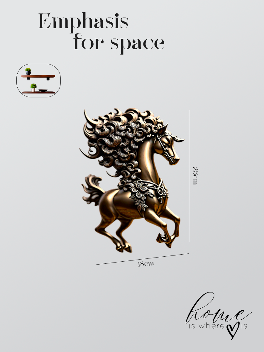 "Crested Neoclassical" Two-Tone Metal Horse Statuette