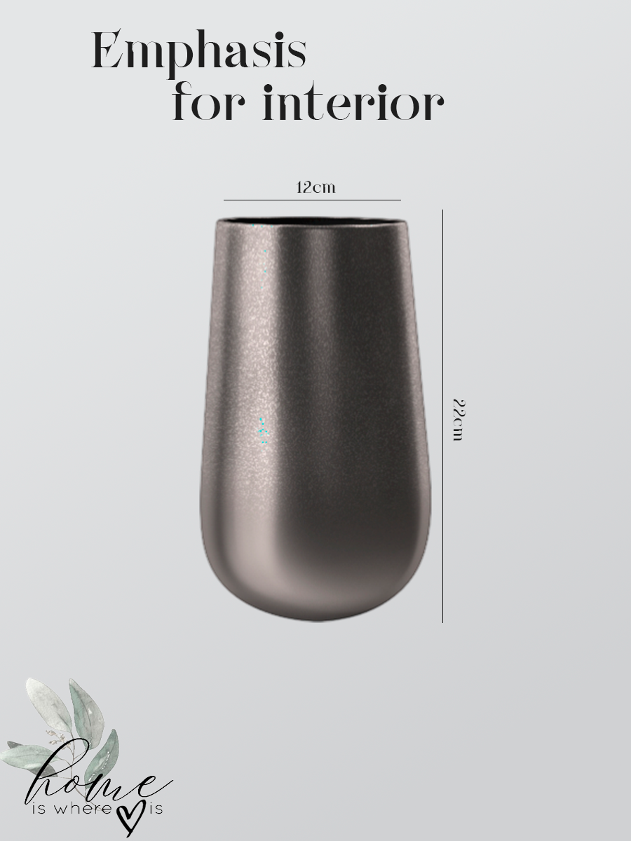 "Charcoal Basalt" Minimalist Ceramic Vase