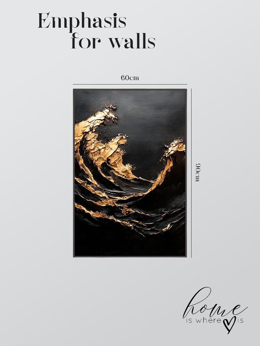 "Golden Tide" Abstract Canvas Art