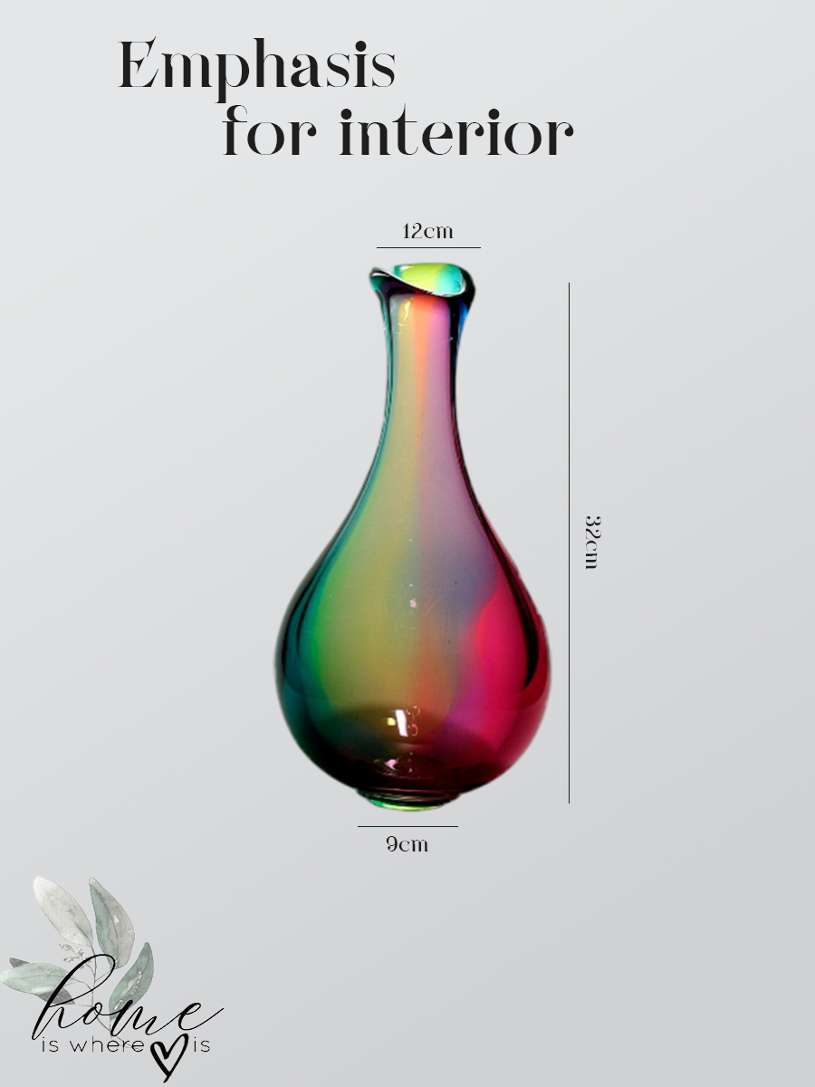 "Amber to Azure" Gradient Glass Vase