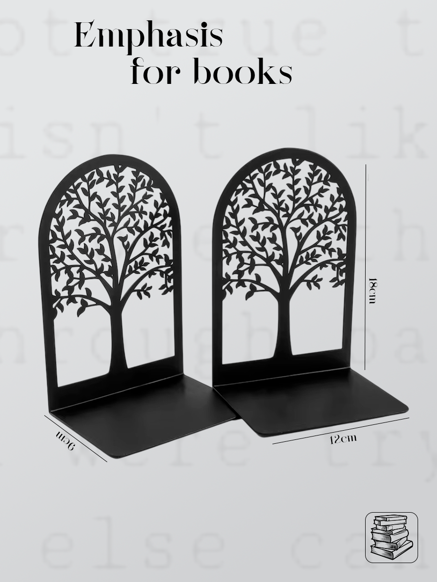 "Nature's Library" Tree & Birds Metal Bookends (Pair)