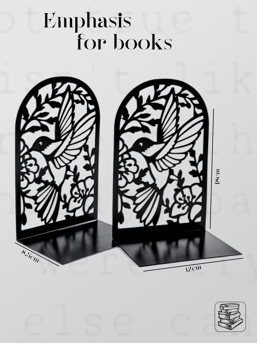 "Forest Sanctuary" Tree & Birds Metal Bookends (Pair)