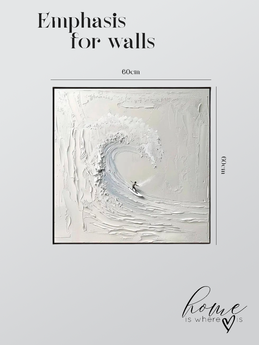 "White Crest" 3D Sculptural Canvas Art