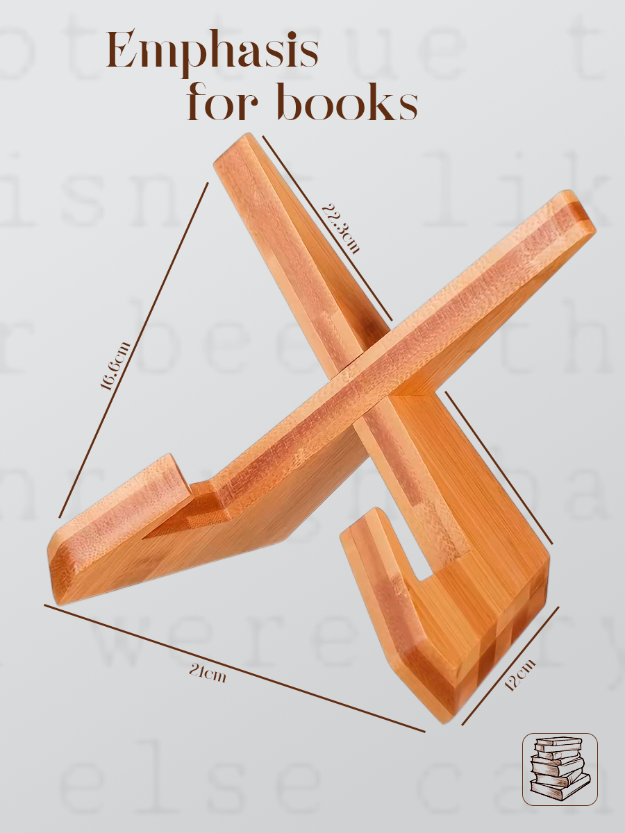 "Eco-Lite" Folding Wooden Book & Display Stand – Natural Bamboo