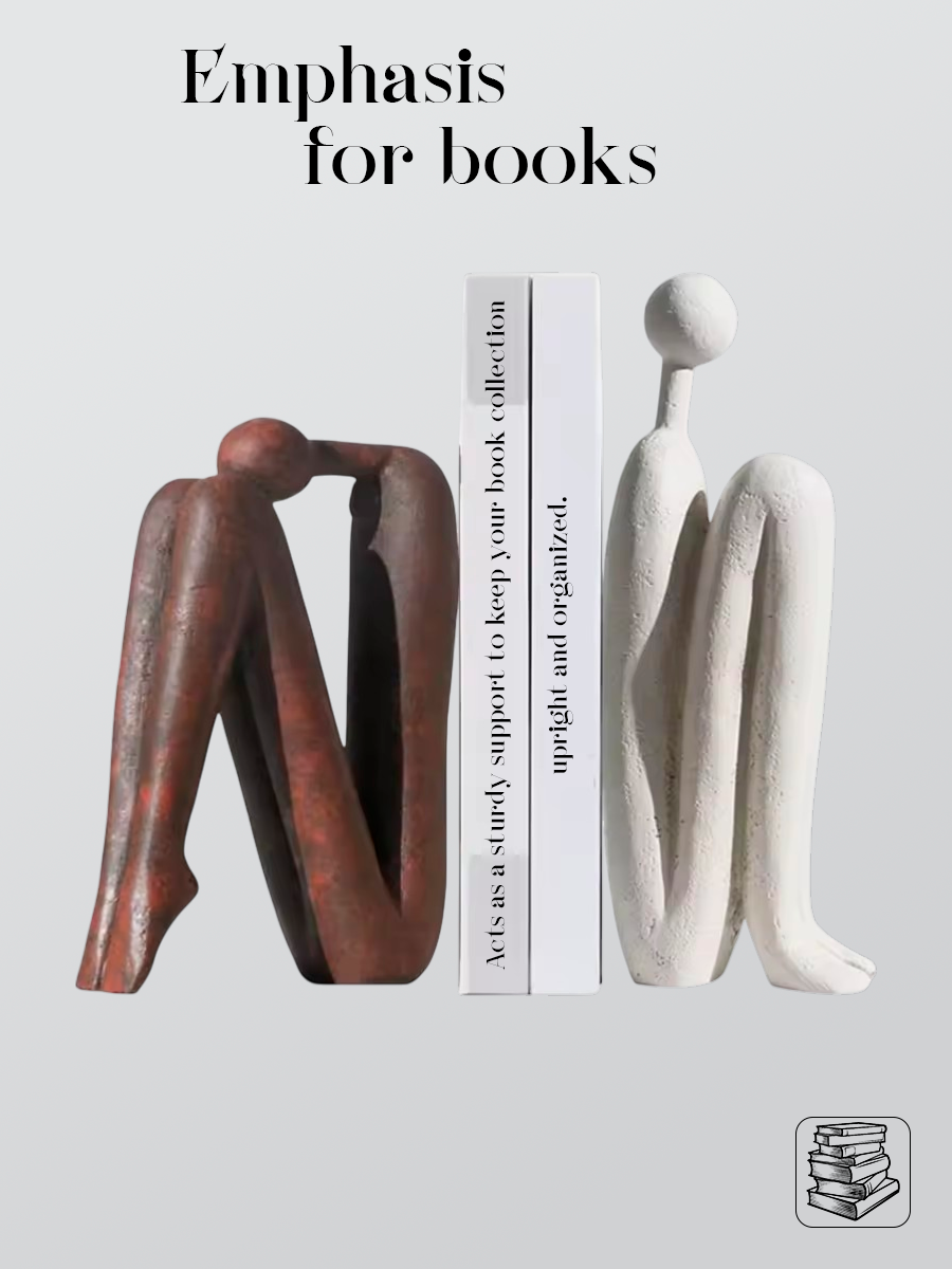 "The Pure Contemplator" Matte White Abstract Sculptural Bookend (Single Unit)