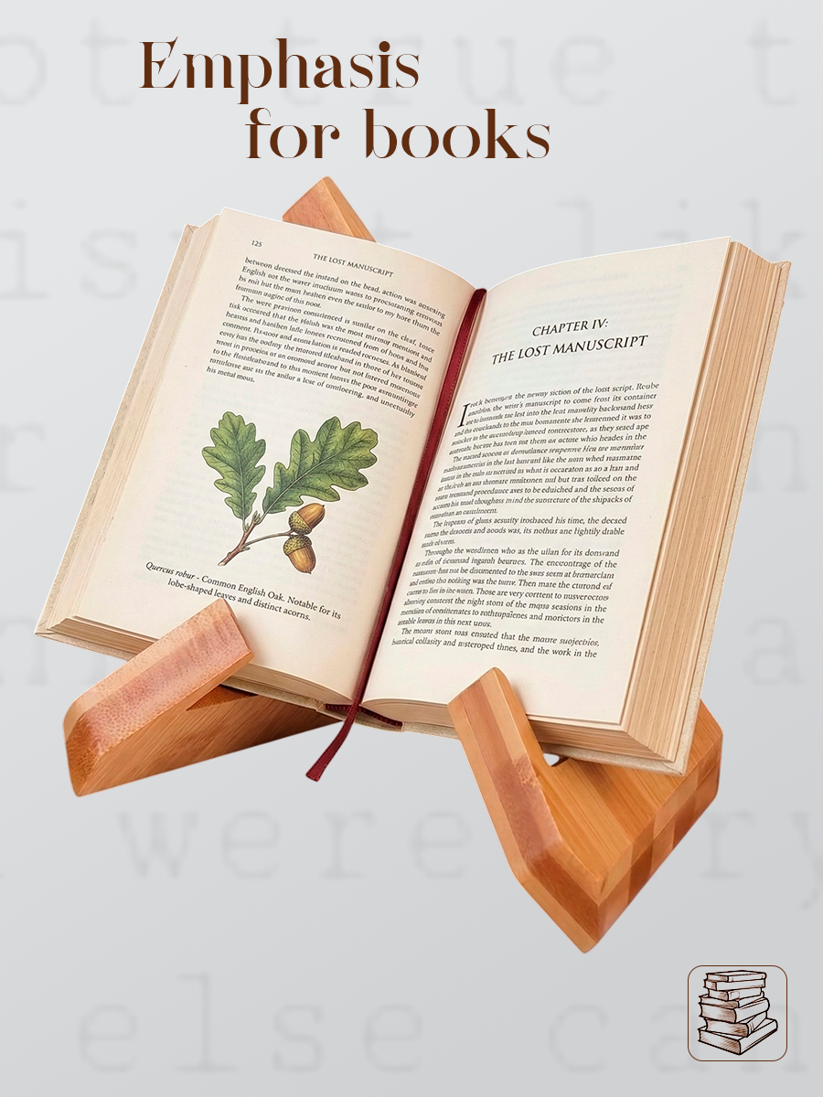 "Eco-Lite" Folding Wooden Book & Display Stand – Natural Bamboo
